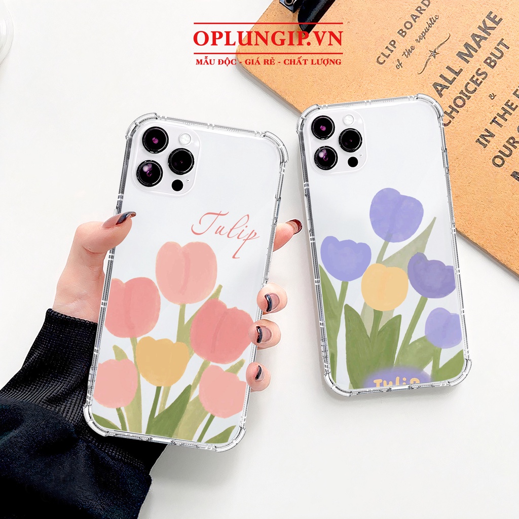 Ốp lưng iphone chống sốc hoa Tulip bảo vệ camera cho iphone 14 13 pro max 11 12 pro max mini x xr xs max 6 s 7 8 plus