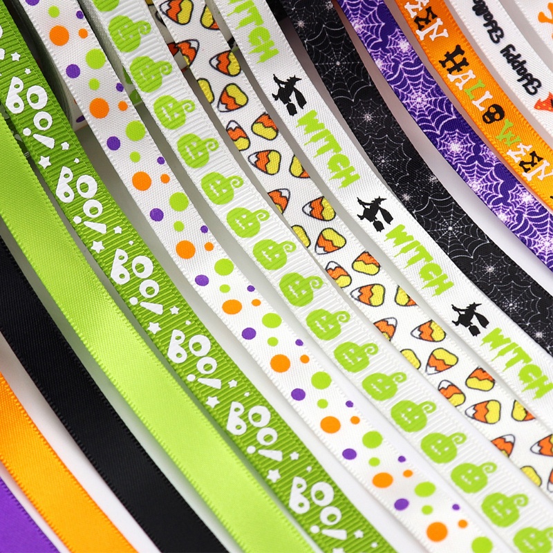 Cuộn Dây Ruy Băng Bằng Vải Tuyn In Họa Tiết Halloween