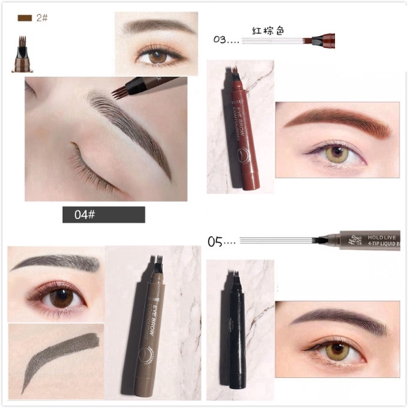 Bút Kẻ Lông Mày Dạng Phẩy Sợi Chống Thấm Nước Và Mồ Hôi Thiết Kế Hai Đầu Tiện Dụng