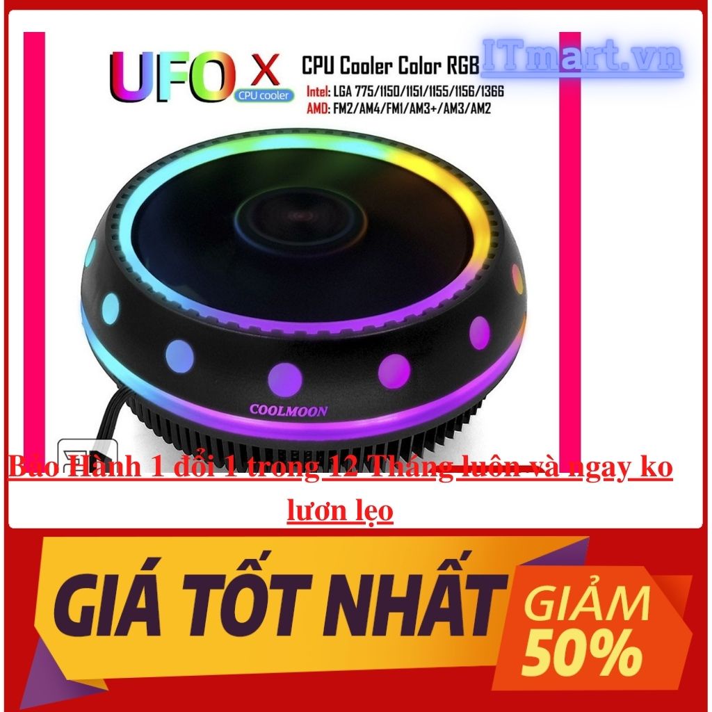 QUẠT TẢN NHIỆT CPU COOLMOON UFOX LED RGB