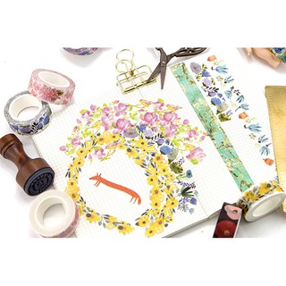 Băng dính Washi tape chủ đề hoa cỏ mùa xuân WA011 mẫu 11-22