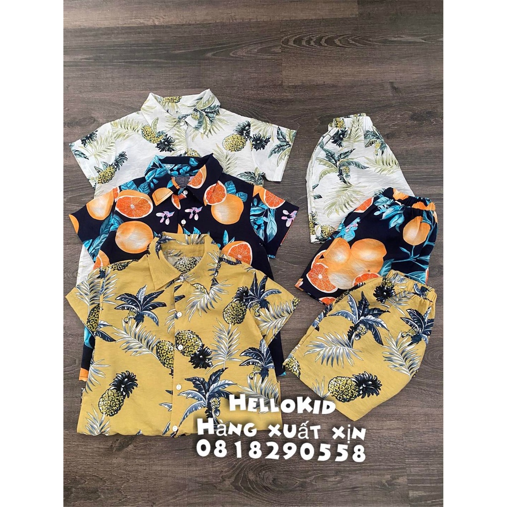 B235 - Bộ tơ đũi hoạ tiết bé trai &amp; bé gái