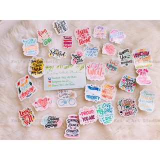 [UPDATE MỚI] Bộ 30 sticker trong suốt câu chữ tạo động lực, truyền cảm hứng, quote - typography tiếng anh nhiều màu sắc