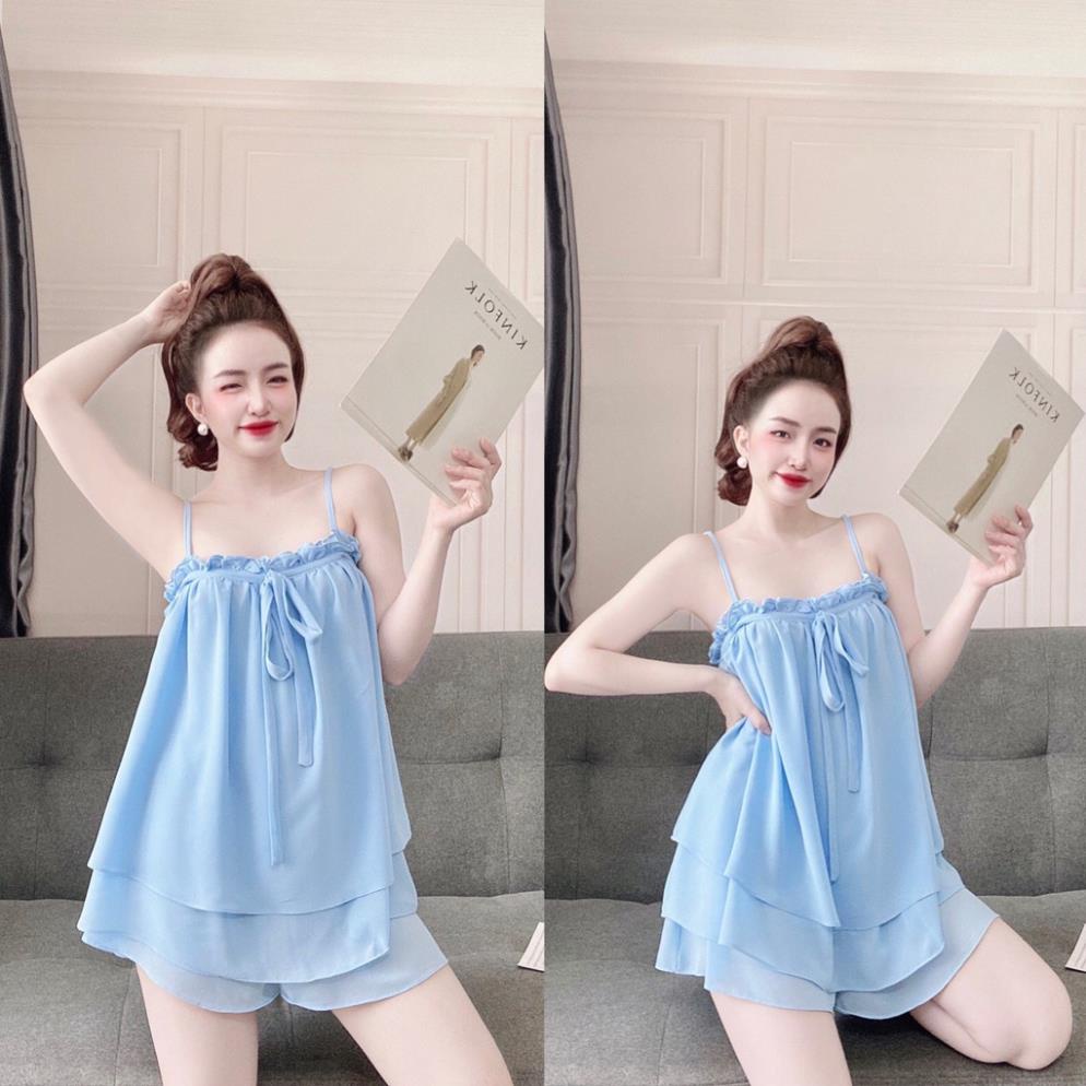 Đồ Mặc Nhà BigSize, Bộ Chiffon Nhún Bèo BO-05280 size 45<75 kg . | BigBuy360 - bigbuy360.vn