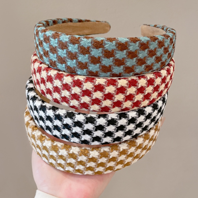 Băng Đô Cài Tóc Bản Rộng Họa Tiết Kẻ Sọc Thời Trang Cho Nữ