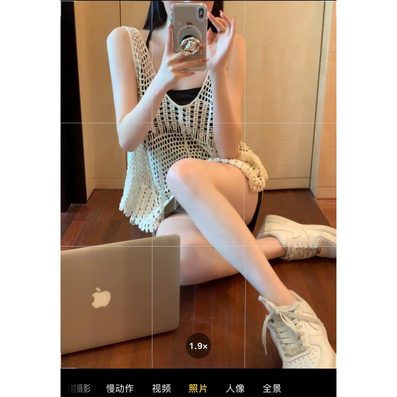 HUANG YOYO Áo Len Đan Không Tay Phong Cách retro Thời Trang Hàn Quốc Dành Cho Nữ