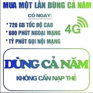 SIM 4G - VD89 1Năm ( DATA + Gọi MIỄN PHÍ +CẢ NĂM ) 2GB/Ngày Không Cần Nạp Tiền