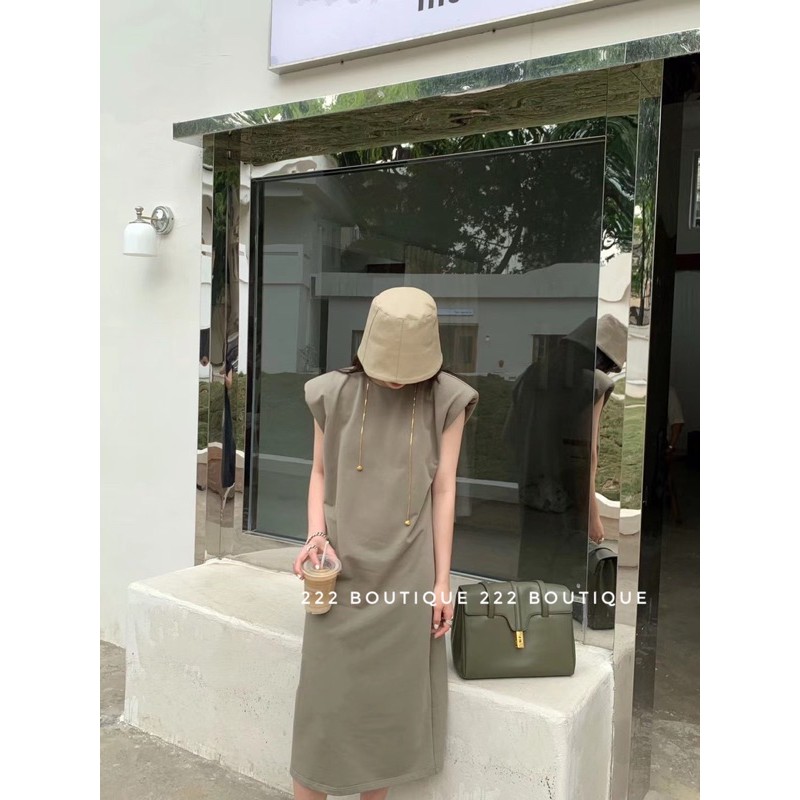 Váy sát nách vai bồng basic