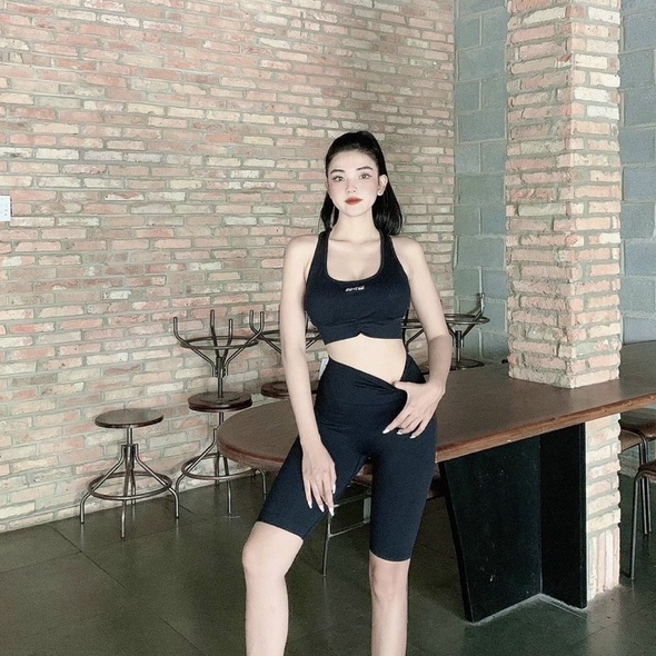 Set bộ đồ tập gym yoga nữ dệt kim áo bra kèm mút lót, quần đùi ngố chun mông cao cấp Bin Sports BL025