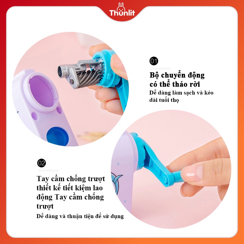 Đồ chuốt bút chì Thunlit bằng nhựa ABS hình hoạt hình đáng yêu cho trẻ