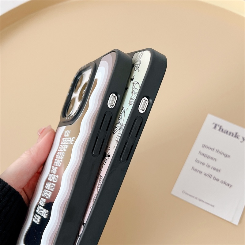 Ốp Điện Thoại In Hình Bướm Và Sóng Biển Cho Iphone 14 Pro Max 13 Pro Max 11 Pro Max 12ProMax 6 / 7G 7 / 8 Plus