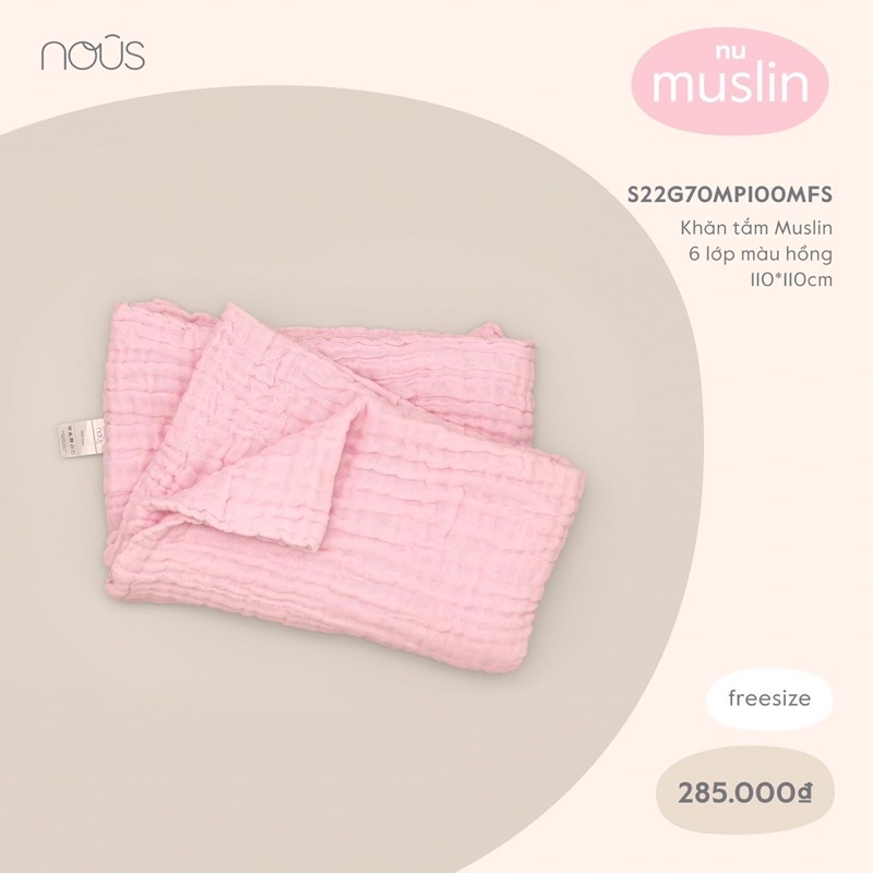 NOUS KHĂN TẮM XÔ NHĂN 6 LỚP MUSLIN MỀM MỊN