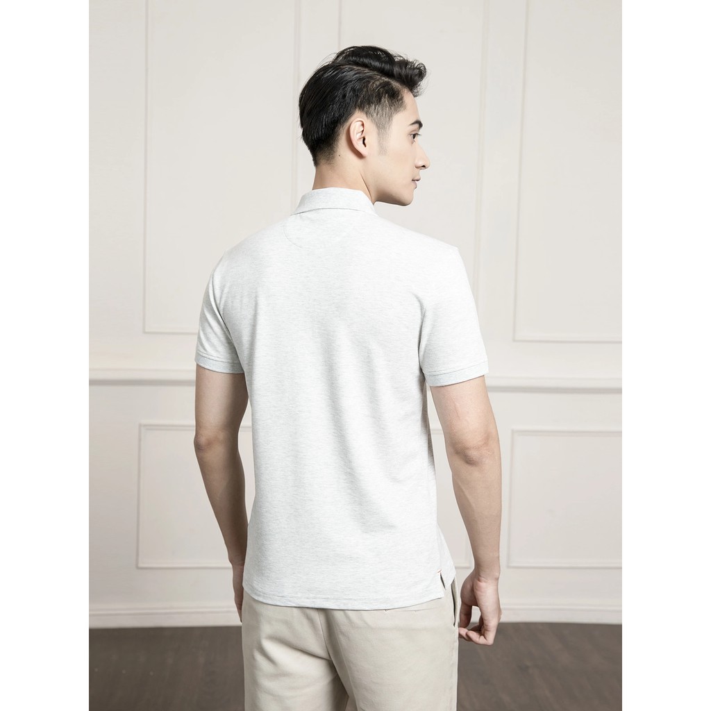 Áo thun polo nam Aristino tay ngắn chất vải CVC màu xám dáng Slim fit APS064S1