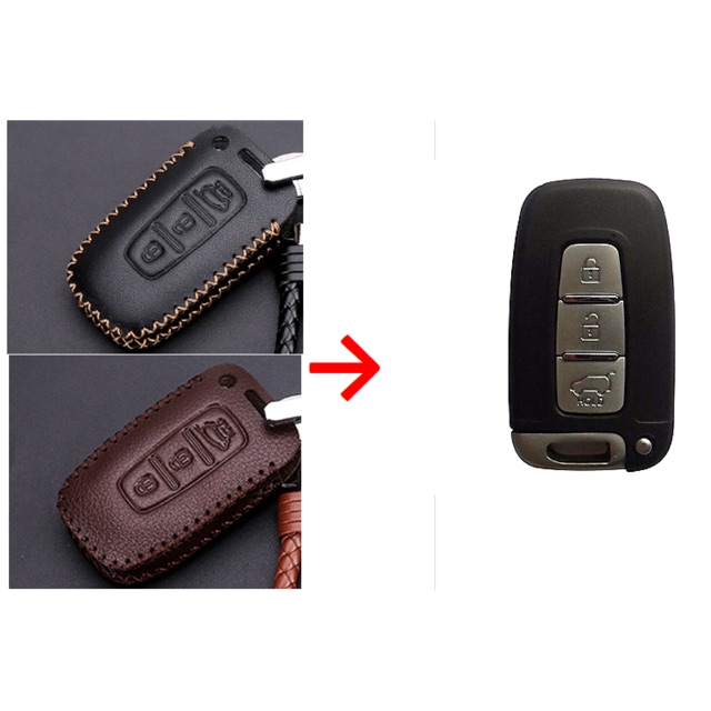 Bao Da móc khóa Khoá Thông minh smart key Hyundai 3 nút