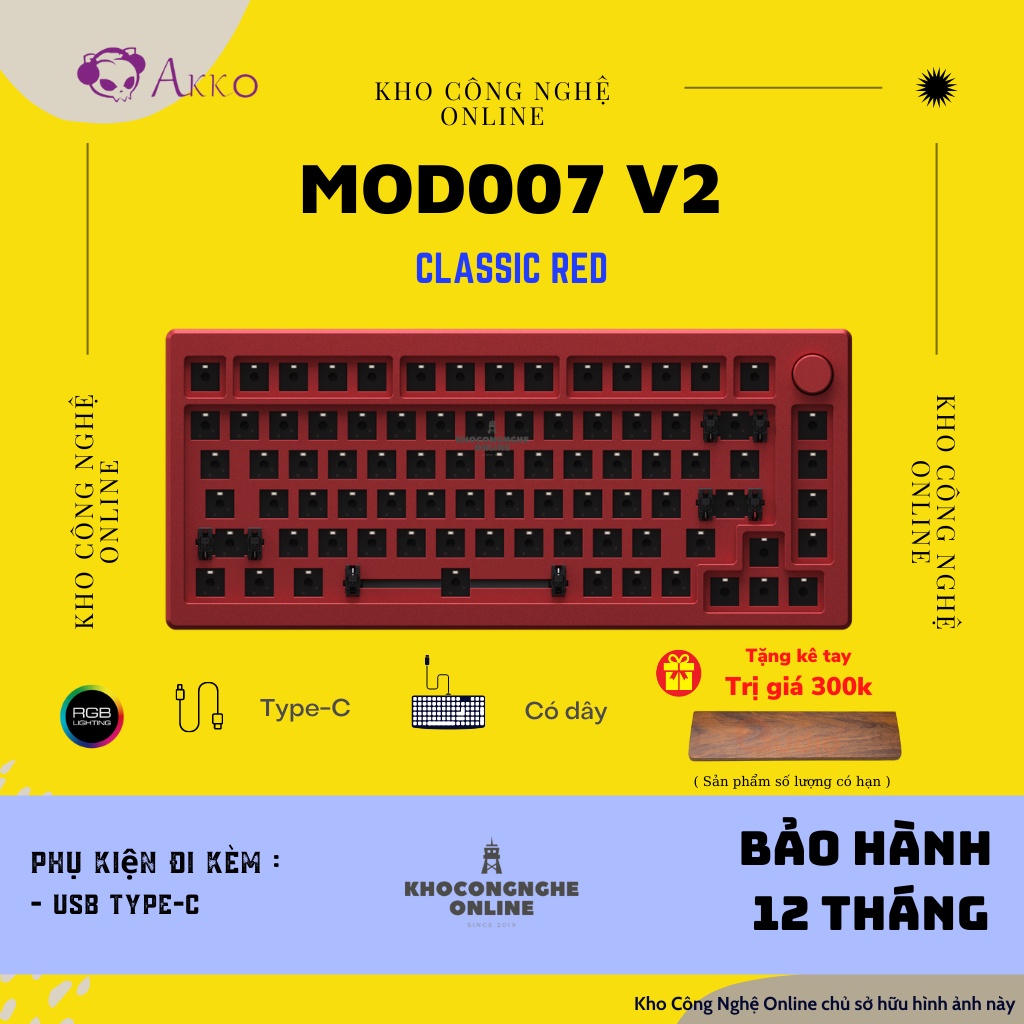 Kit bàn phím cơ AKKO Designer Studio MOD007 | MOD007 v2 (Hotswap 5 pin / RGB / Foam tiêu âm / Gasket Mount)