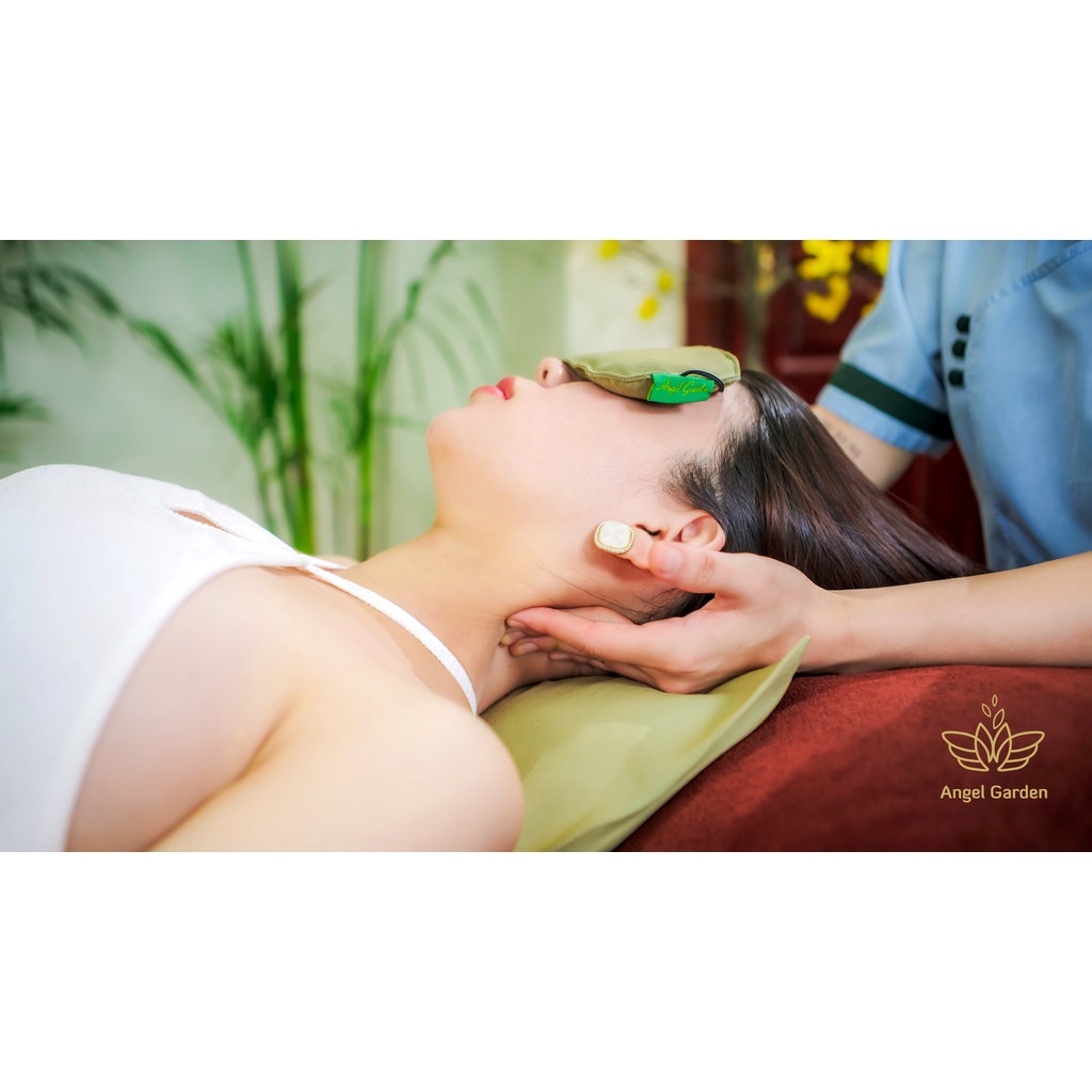 Gối thảo dược chườm cổ vai gáy- LÒ VI SÓNG & CHẢO, lưng, bụng, đùi, chân- lưu thông khí huyết, thư giãn ANGEL GARDEN SPA