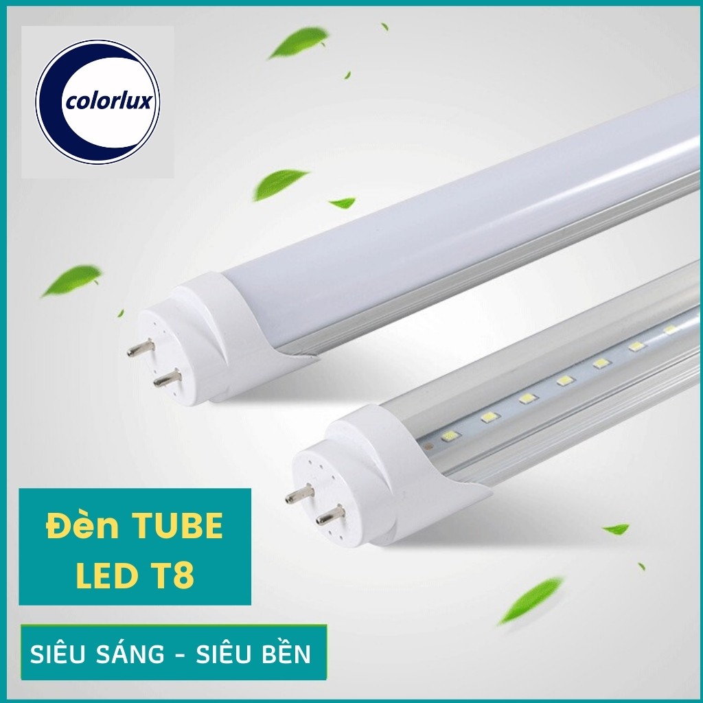 Combo 4 Bóng Đèn Led Tube T8 Nhôm Nhựa - Thủy Tinh Colorlux Siêu Sáng, Siêu Bền