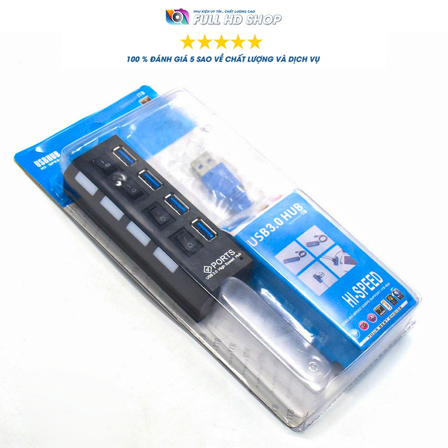 Bộ chia cổng USB 3.0 - Hub chia 4 cổng USB tốc độ cao - Full HD Shop