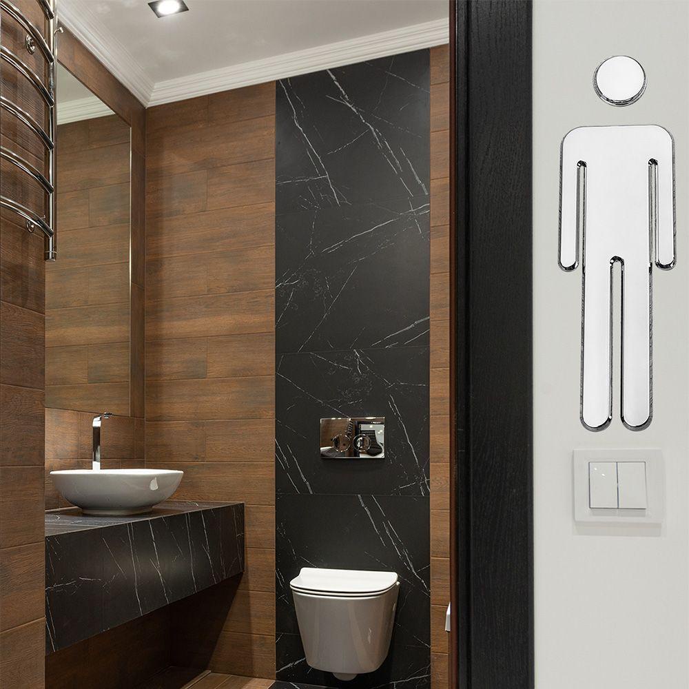 Nhãn Dán Trang Trí Cửa Nhà Vệ Sinh Tự Dính Họa Tiết 3D Tháo Rời Được DIY