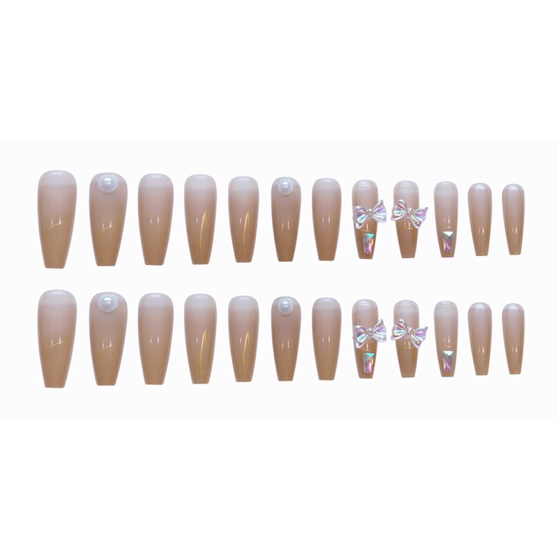 Set 24 móng giả D838 đính đá cao cấp ( Tặng kèm keo và dũa )