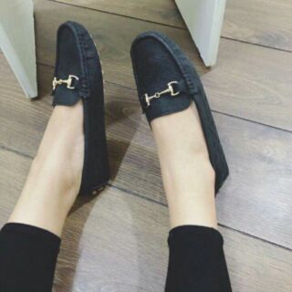 Giày lười da lộn mềm êm