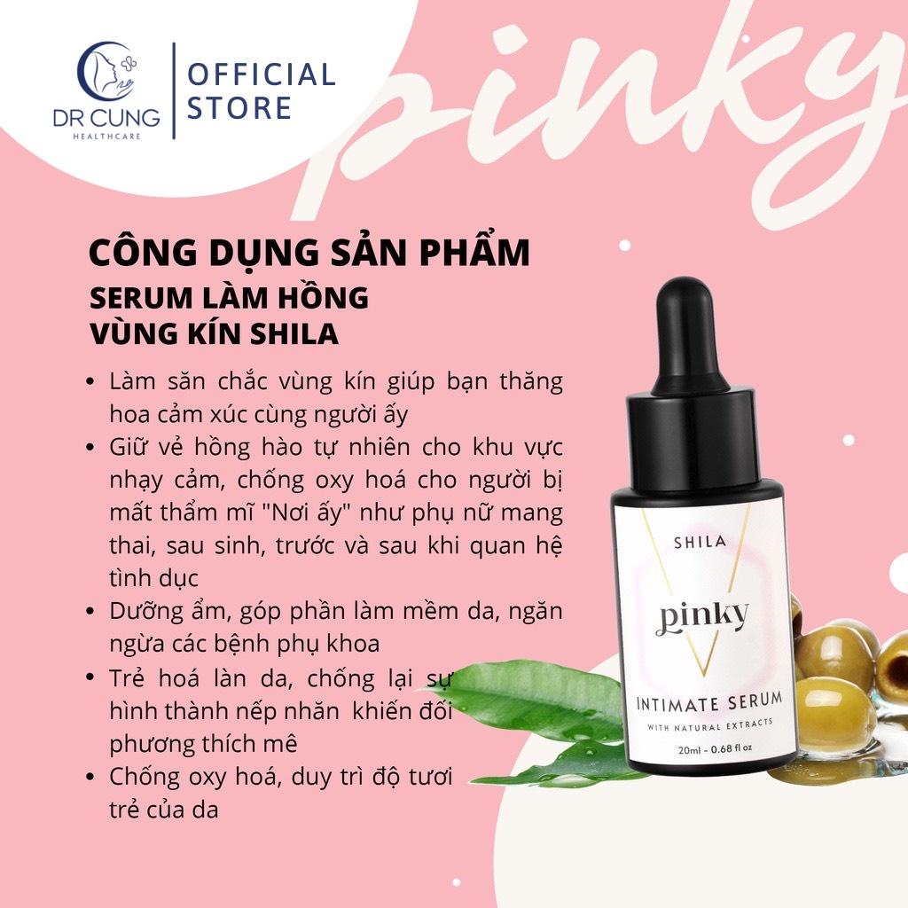 Serum Làm Hồng Vùng Kín Shila Pinky (Shila Việt Nam) - Giảm Thâm, Dưỡng Ẩm, Chống Lão Hóa (Lọ 20ml) [Chính Hãng]