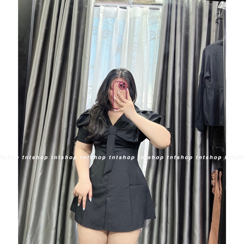 ĐẦM CỔ VEST PHỐI NƠ [TNTSHOP BIGSIZE 60KG 90KG] | BigBuy360 - bigbuy360.vn