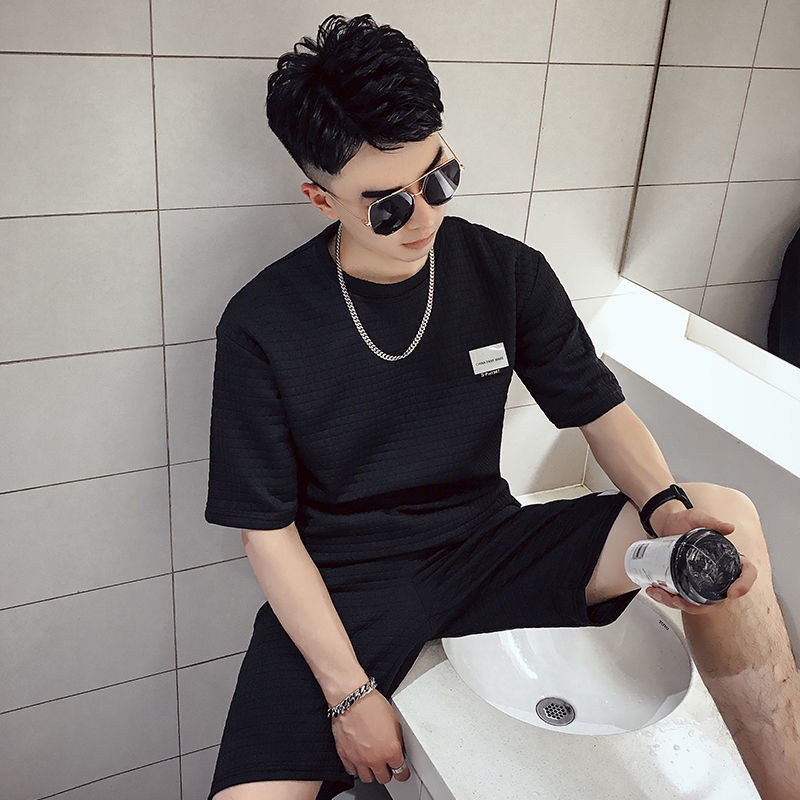 Set quần áo ngắn tay phong cách thể thao thời trang hè cho nam