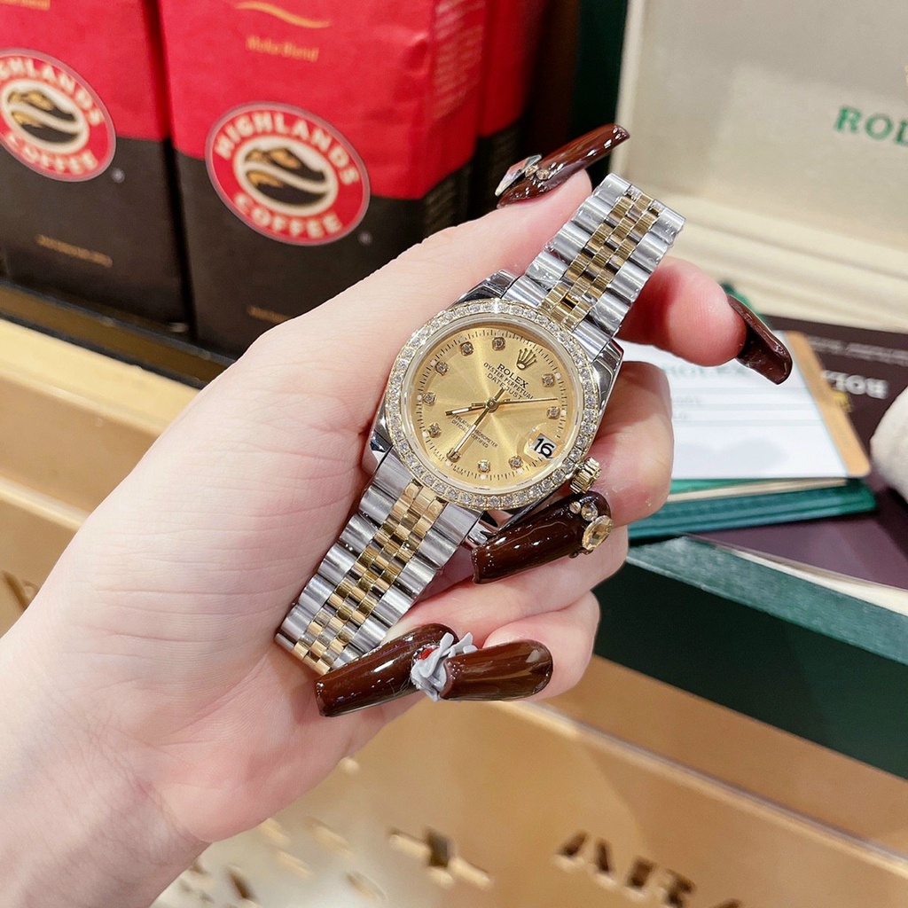 Đồng hồ nữ chính hãng, đồng hồ đeo tay nữ ROLEX full box siêu cao cấp, sang chảnh thời trang, giảm giá shock