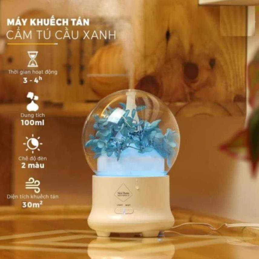 Máy Xông Tinh Dầu Cao Cấp Tốt Phong Thủy - Máy Phun Sương Siêu Âm, Ánh Đèn LED 7 Màu Cực Đẹp