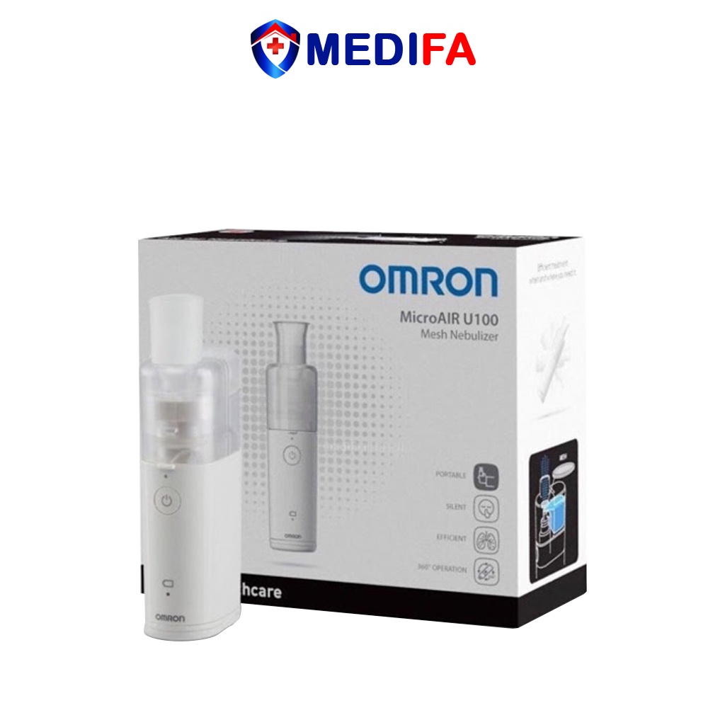 Máy Xông Khí Dung OMRON NE-U100 Cầm Tay Thiết Kế Nhỏ Gọn Không Gây Tiếng Ồn, Bảo Hành 2 Năm