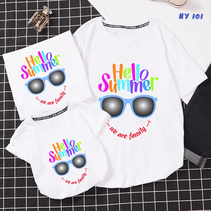 áo gia đình áo nhóm lớp hội đi biển du lịch cotton co giản thoải mái