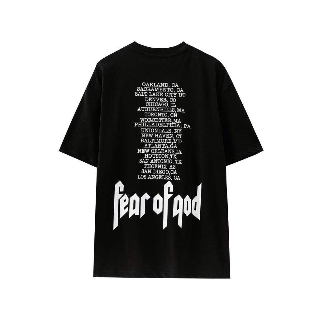 Áo Thun Cotton Tay Ngắn In Chữ FOG Fear Of God * *