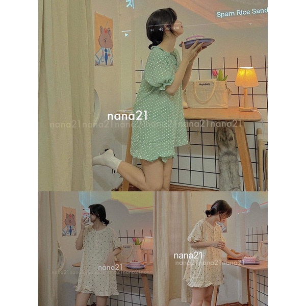 Set đồ ngủ viền bèo