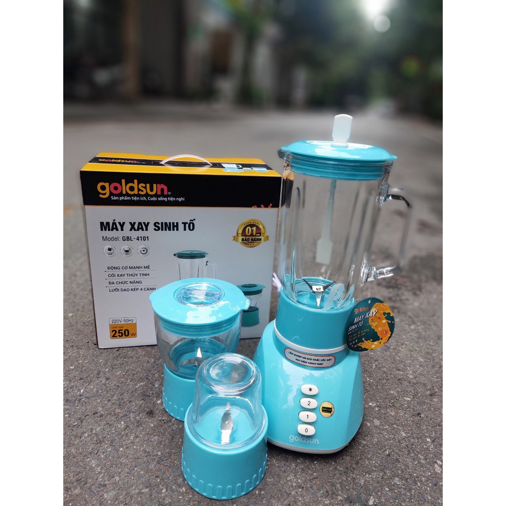 Máy xay sinh tố Goldsun GBL4101 3 cối thủy tinh 1.25L, 0.8L, 0.4L