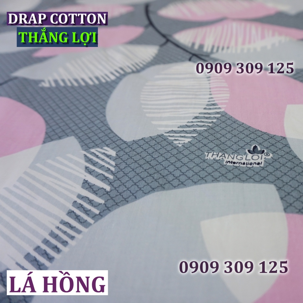drap Thắng Lợi chính hãng cotton cao cấp mẫu LÁ HỒNG in logo