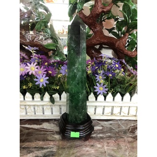 Trụ đá phong thủy trấn trạch tinh thể ta. xanh - nặng 1,54 kg và 1,92 kg