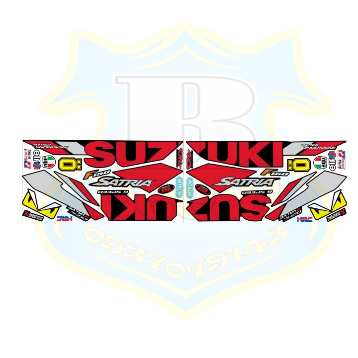 ( Quí khách vui lòng mang ra tiệm cho thợ dán ) Tem satria fi đỏ đen