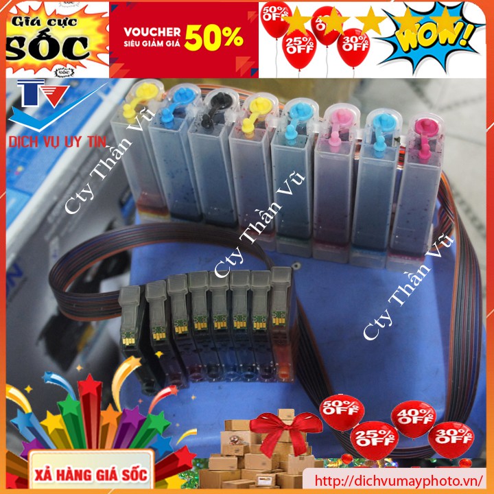 Bộ dẫn tiếp mực ngoài liên tục cho máy in Canon Pro 9000 Mark II Pro 100 sử dụng 8 màu mực