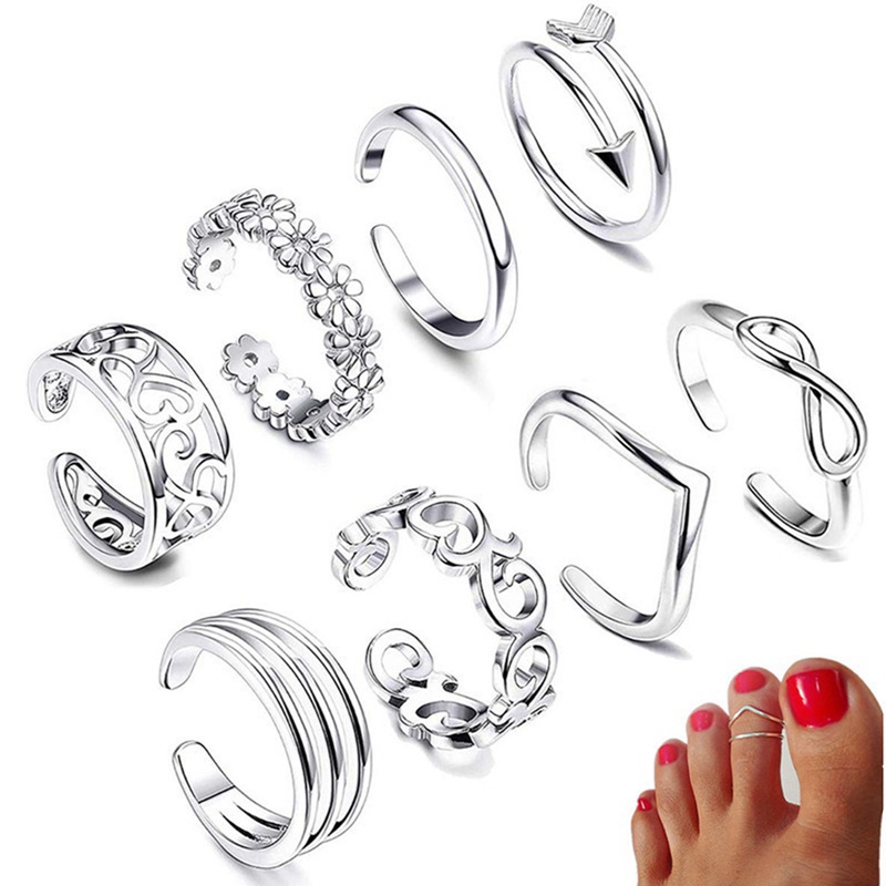 Set 8 Nhẫn Đeo Chân Thời Trang Dành Cho Nữ