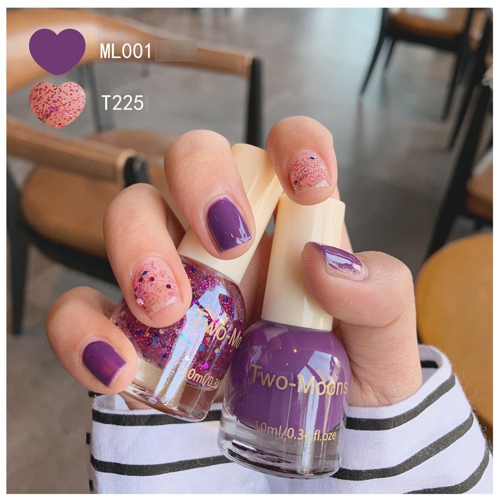 T225 Sơn Móng Tay Two Moons T225 kim tuyến hạt slime dễ thương - bóc lột dễ dàng