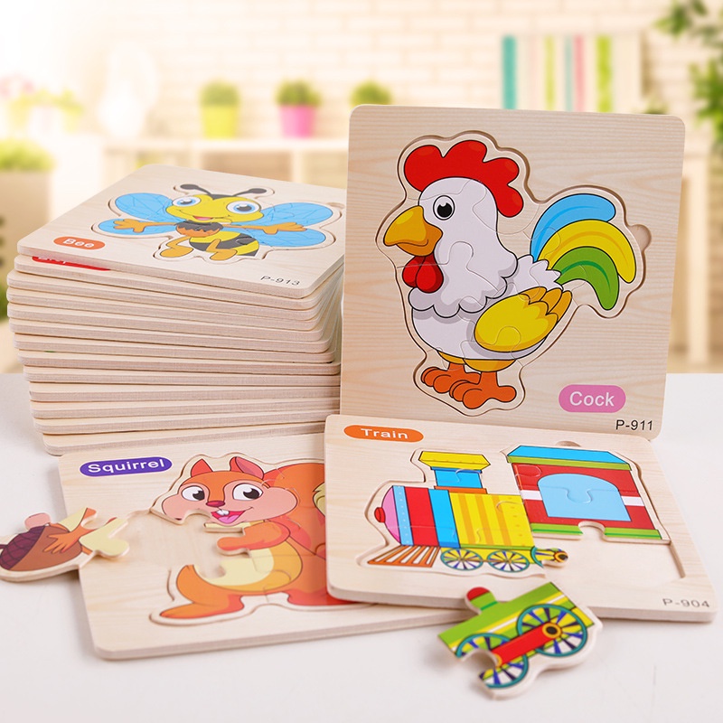 Đồ chơi ghép tranh gỗ học tiếng anh cho bé 3 - 7 tuổi, xếp hình gỗ 3d vừa học vừa chơi MALABEO KIDS