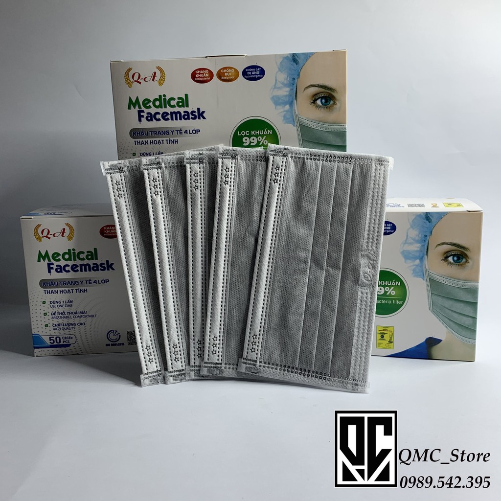 [Mã COSDAY giảm 8% đơn 150K] <Siêu Sale>Khẩu trang y tế 4 lớp Quyền Anh 4 màu, Hàng chính hãng ( Hộp 50 cái )# QMC | BigBuy360 - bigbuy360.vn