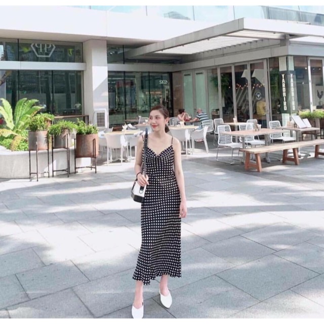 Set váy chấm bi cao cấp Hàn