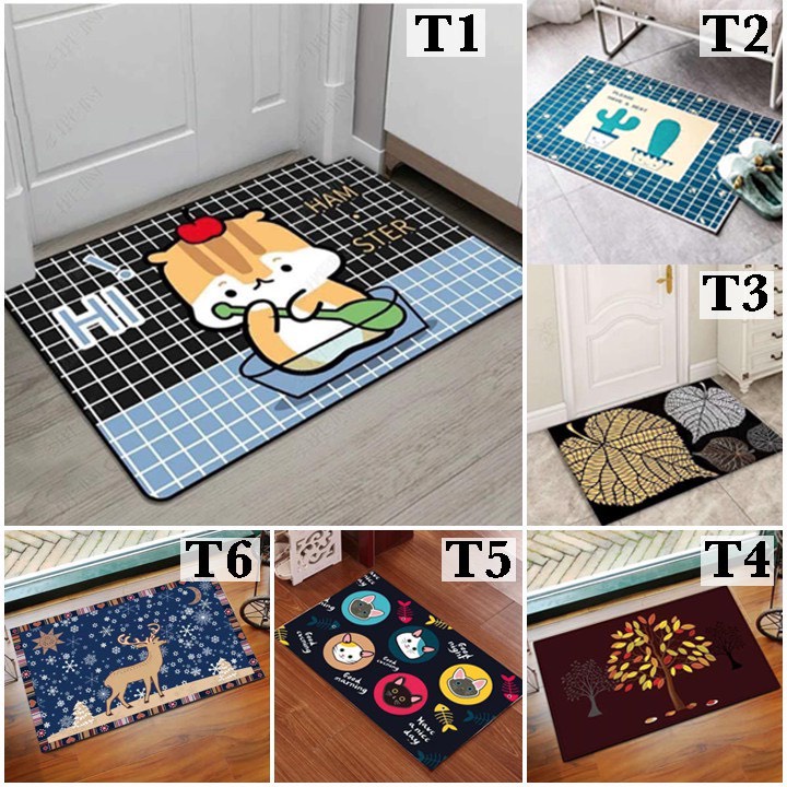 Thảm Chân Cute Hoạt Hình Chữ Nhật 60x40cm