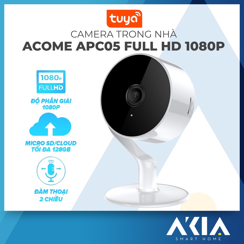 Camera wifi ACOME APC05 - camera ip độ phân giải full hd 1080p, tương thích tuya smart life bh 12 tháng