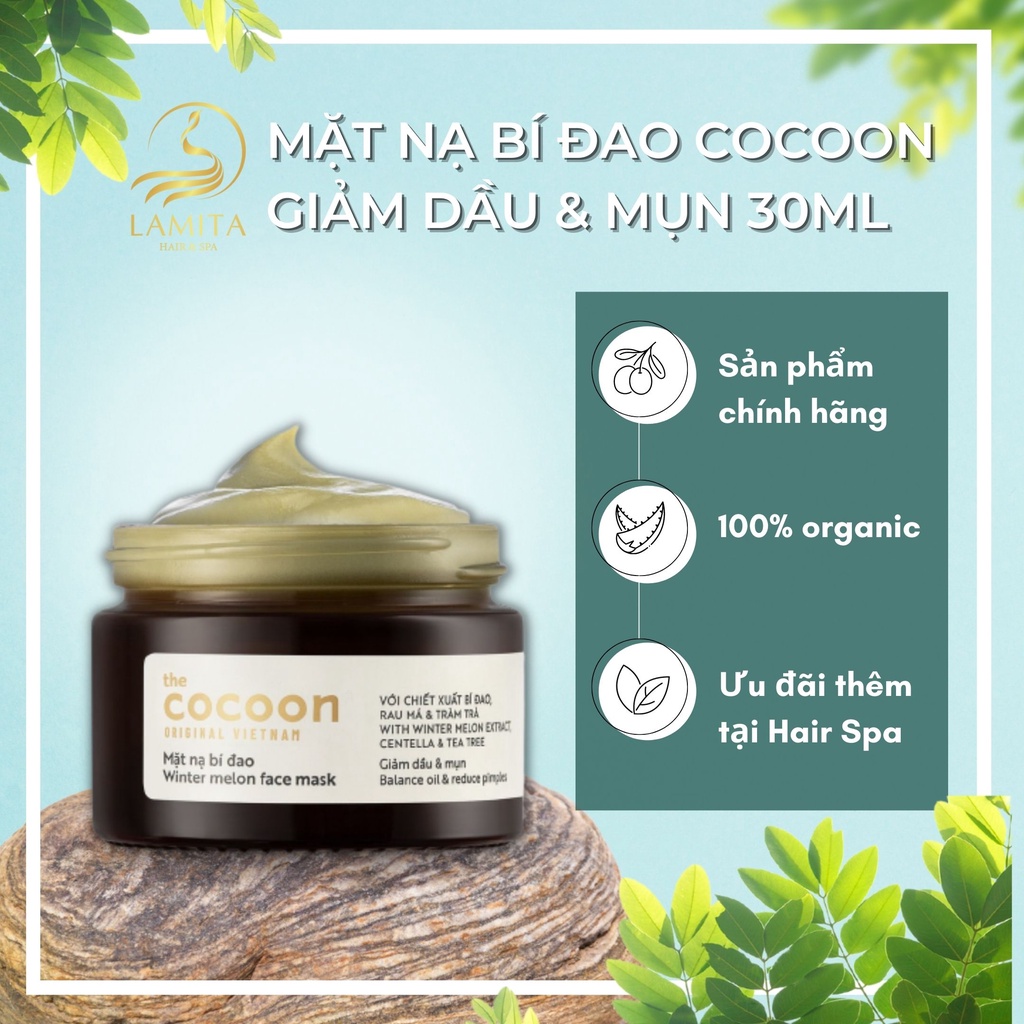 Mặt nạ bí đao Cocoon giảm dầu và mụn 30ml Lamita Hair Spa - LS047