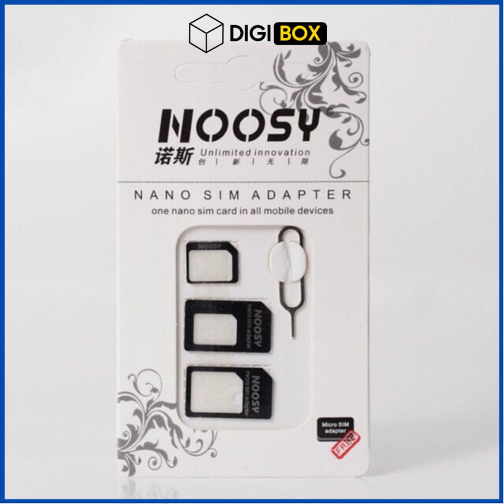 ÁO SIM 🔴FREESHIP🔴 BỘ CHUYỂN ĐỔI SIM VÀ QUE CHỌC SIM NOOSY FULL BOX GIÁ RẺ