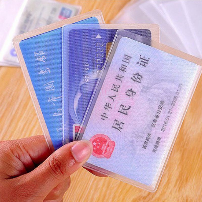 Vỏ bọc thẻ ATM CMND thẻ học sinh bảo quản Card - Túi đựng căn cước trong suốt bảo quản thẻ 1 mặt nhám chống vân tay