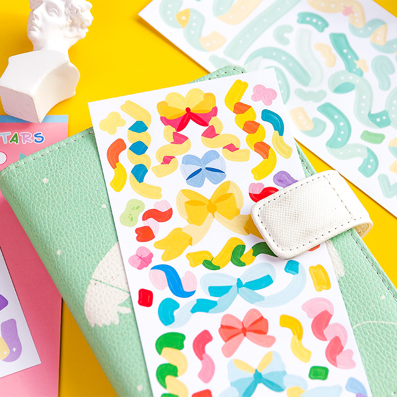 Bộ 3 tờ hình dán họa tiết nhiều màu sắc chuyên dụng để trang trí DIY